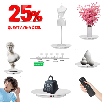 Profesyonel 40 Cm Çap Hız Ayarlı Kumandalı Döner Platform