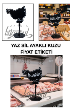 10 Adet Yaz Sil Mini Boy Ayaklı Dana Kuzu Tavuk Keçi Balık Fiyat Etiketi