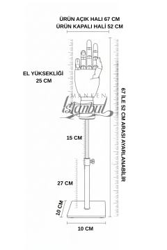 Beyaz Yükseklik Ayarlı Eskiz Ahşap Model El Mankeni