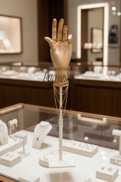 Beyaz Yükseklik Ayarlı Eskiz Ahşap Model El Mankeni