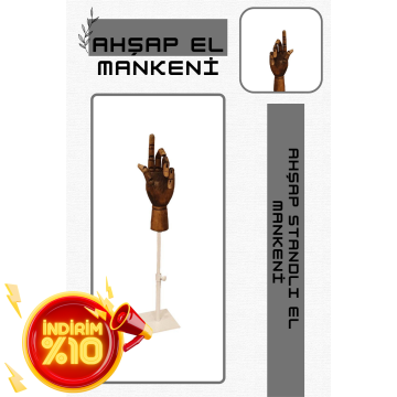 Beyaz Yükseklik Ayarlı Eskiz Ahşap Model El Mankeni