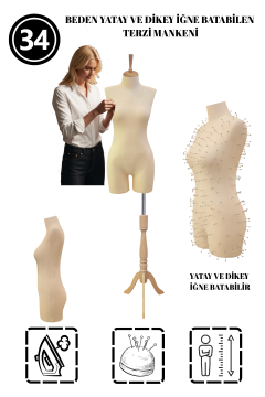 34 Beden Pantolon Giyebilen İğne Batabilen Terzi Mankeni