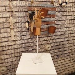 Beyaz Yükseklik Ayarlı Eskiz Ahşap Model El Mankeni