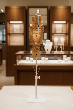 Beyaz Yükseklik Ayarlı Eskiz Ahşap Model El Mankeni