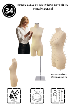 34 Beden Pantolon Giyebilen İğne Batabilen Terzi Mankeni