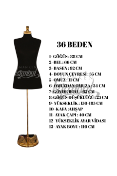 İğne Batabilen Terzi Mankeni 34-46 Arası 36 beden