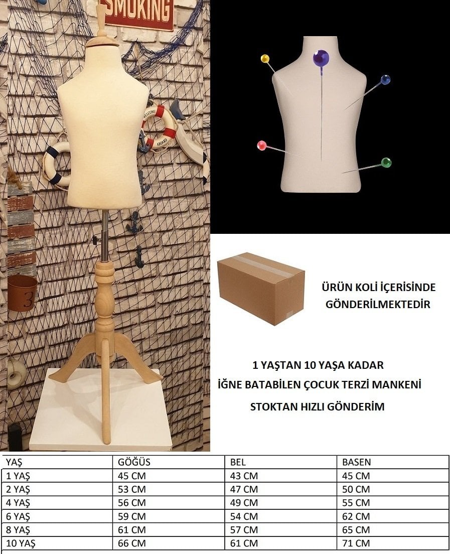Çocuk terzi mankeni prova mankeni vitrin mankeni