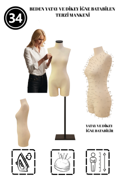 34 Beden Pantolon Giyebilen İğne Batabilen Terzi Mankeni