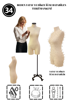 34 Beden Pantolon Giyebilen İğne Batabilen Terzi Mankeni