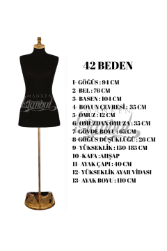 İğne Batabilen Terzi Mankeni 34-46 Arası 42 beden