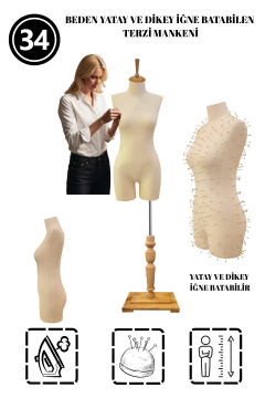 34 Beden Pantolon Giyebilen İğne Batabilen Terzi Mankeni