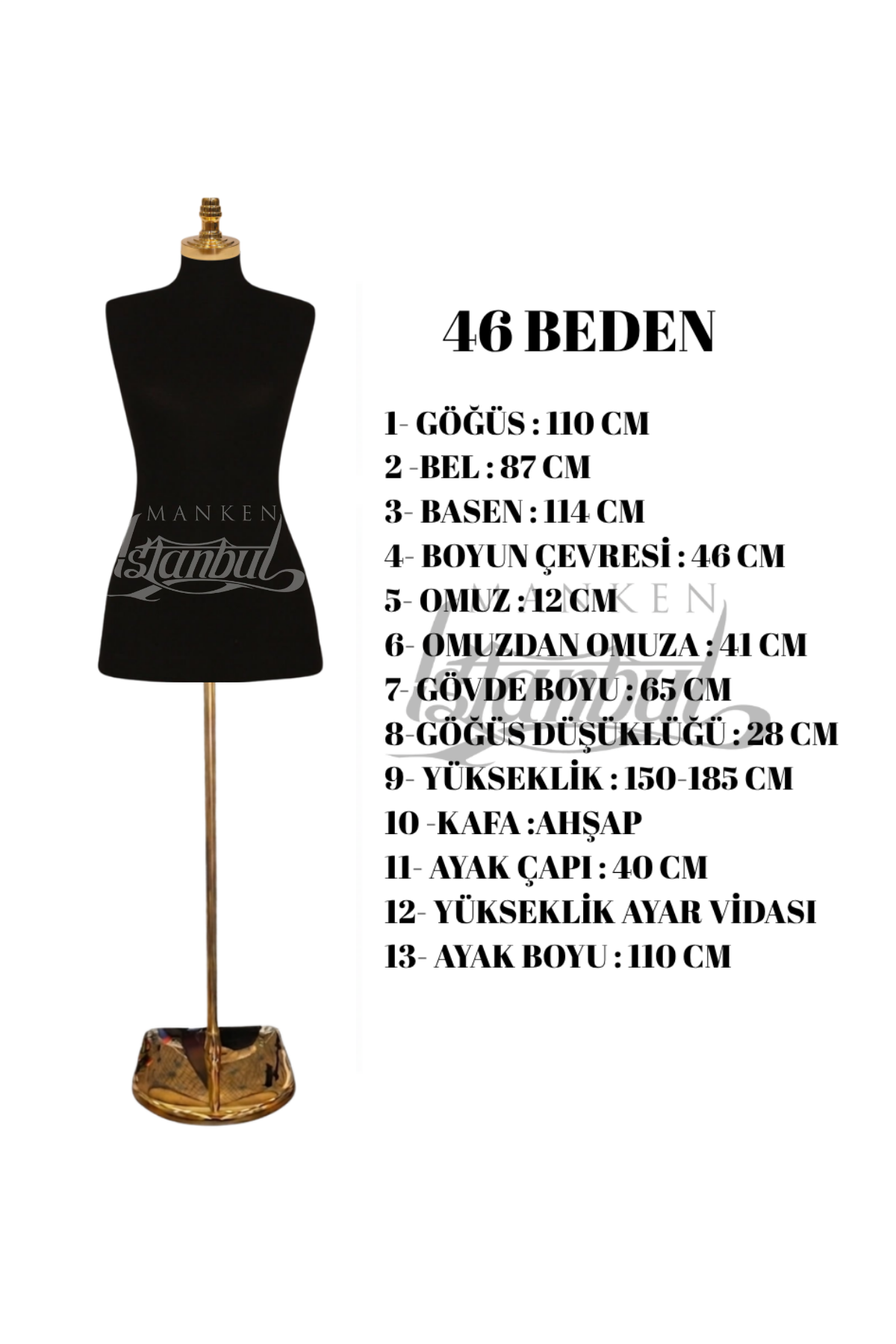 İğne Batabilen Terzi Mankeni 34-46 Arası 46 beden