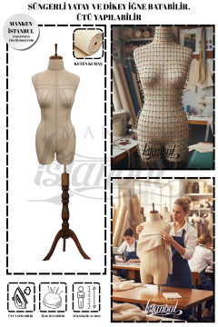 Profesyonel Alt Ve Üst Grup 36 Beden Süngerli Dikişli Terzi Mankeni