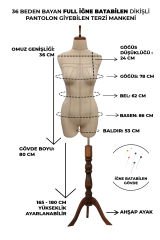 Profesyonel Paçalı 36 Beden Süngerli Dikişli Terzi Mankeni