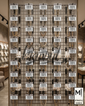 Etiketli Tel Pano Kancası Siyah