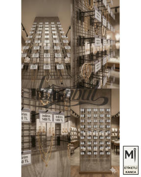 Etiketli Tel Pano Kancası Siyah