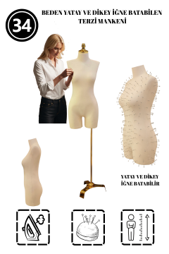 34 Beden Pantolon Giyebilen İğne Batabilen Terzi Mankeni