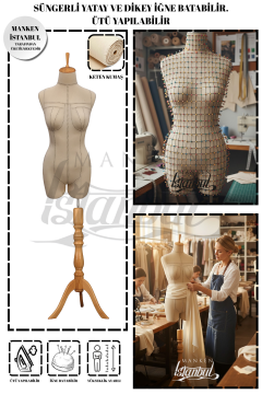 Profesyonel Alt Ve Üst Grup 36 Beden Süngerli Dikişli Terzi Mankeni