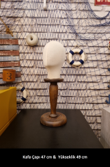 Ahşap Standlı Bebek Kafa Mankeni 06 Ay 12 Ay İçin Uygundur