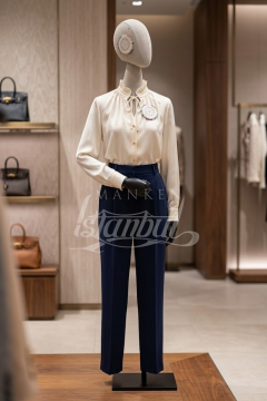 38 Beden Pantolon Giyebilen Ahşap Kollu Terzi Mankeni Vitrin Mankeni