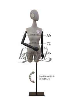 38 Beden Pantolon Giyebilen Ahşap Kollu Terzi Mankeni Vitrin Mankeni