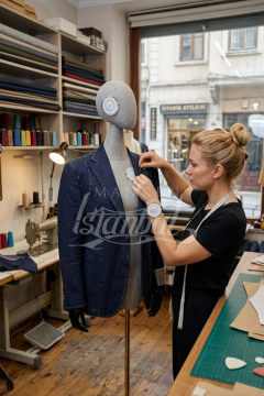 38 Beden Pantolon Giyebilen Ahşap Kollu Terzi Mankeni Vitrin Mankeni