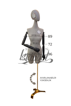 38 Beden Pantolon Giyebilen Ahşap Kollu Terzi Mankeni Vitrin Mankeni