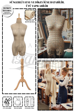 Profesyonel Alt Ve Üst Grup 36 Beden Süngerli Dikişli Terzi Mankeni