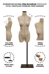 Profesyonel Alt Ve Üst Grup 36 Beden Süngerli Dikişli Terzi Mankeni