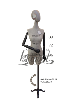 38 Beden Pantolon Giyebilen Ahşap Kollu Terzi Mankeni Vitrin Mankeni