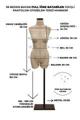 Profesyonel Paçalı 36 Beden Süngerli Dikişli Terzi Mankeni