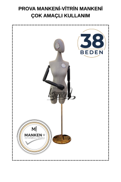 38 Beden Pantolon Giyebilen Ahşap Kollu Terzi Mankeni Vitrin Mankeni