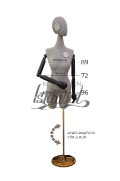 38 Beden Pantolon Giyebilen Ahşap Kollu Terzi Mankeni Vitrin Mankeni