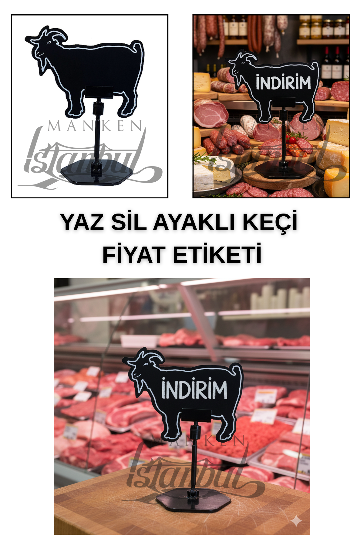 10 Adet Ayaklı Dana Kuzu Tavuk Keçi Balık Fiyat Etiketi 20 adet - KEÇİ