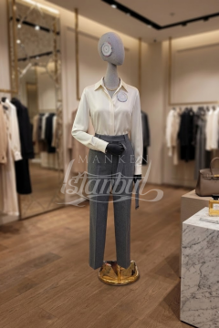 38 Beden Pantolon Giyebilen Ahşap Kollu Terzi Mankeni Vitrin Mankeni