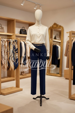 38 Beden Pantolon Giyebilen Ahşap Kollu Terzi Mankeni Vitrin Mankeni