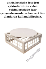 Dekoratif Beyaz Elektrikli Döner Platform 25 Kg Taşıma Kapasitesi