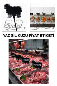 10 Adet Saplamalı Dana Kuzu Tavuk Keçi Balık Fiyat Etiketi