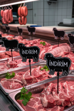 10 Adet Saplamalı Dana Kuzu Tavuk Keçi Balık Fiyat Etiketi