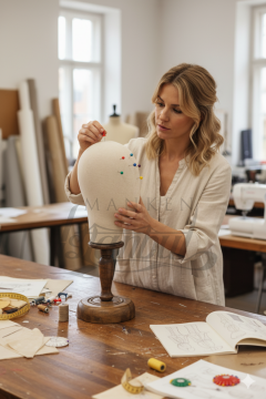 Dik Ve Yatay İğne Batabilen Bayan Kumaş Kaplı Kafa Mankeni