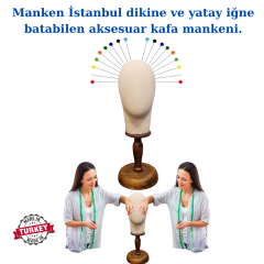 Dik Ve Yatay İğne Batabilen Bayan Kumaş Kaplı Kafa Mankeni