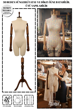 38 Beden Süngerli Kollu Pantolon Giyebilen Terzi Mankeni