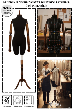 38 Beden Süngerli Kollu Pantolon Giyebilen Terzi Mankeni