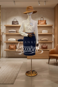 38 Beden Pantolon Giyebilen Ahşap Kollu Terzi Mankeni Vitrin Mankeni