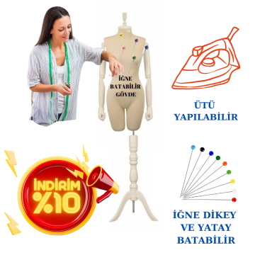 38 Beden Süngerli Kollu Pantolon Giyebilen Terzi Mankeni