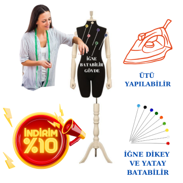 38 Beden Süngerli Kollu Pantolon Giyebilen Terzi Mankeni