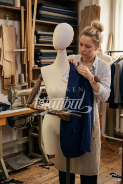 38 Beden Pantolon Giyebilen Ahşap Kollu Terzi Mankeni Vitrin Mankeni