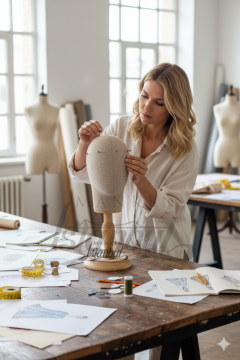 Dik Ve Yatay İğne Batabilen Bayan Kumaş Kaplı Kafa Mankeni