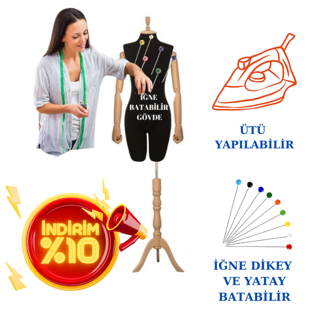 38 Beden Süngerli Kollu Pantolon Giyebilen Terzi Mankeni