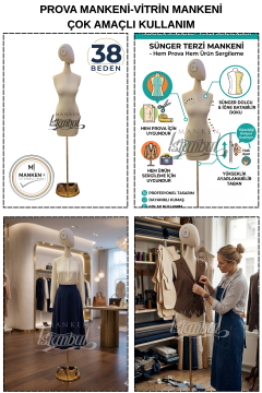 38 Beden Pantolon Giyebilen Terzi Mankeni Vitrin Mankeni